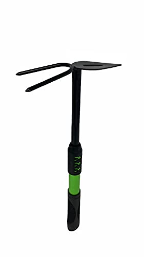 Vetrineinrete® Zappa a cuore bidente per orto e giardino zappetta doppia 40 cm per scavare e dissodare terreno F14