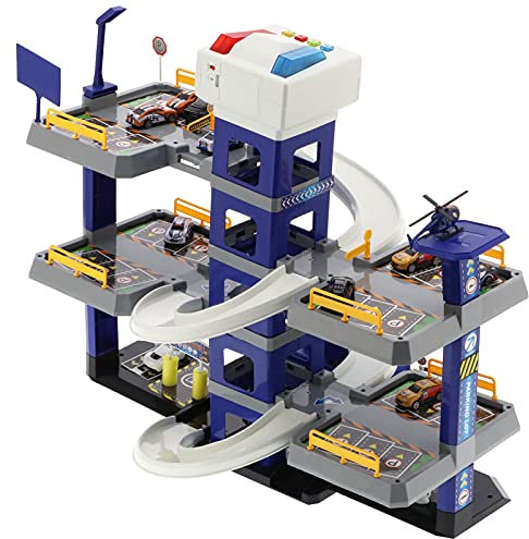 Dioche Garage de Voiture de Jouet pour Enfants, Garage et Parking en Bois pour Enfants Piste Aventure de Voiture Jouets DIY Ascenseur et Piste de Course Grand Garage de stationnement de Jouet