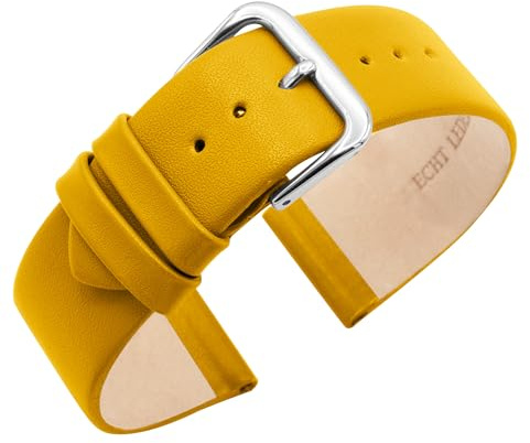 Eichmüller Uhrenarmband aus Kalbsleder, nahtlos – 10/12/14/16/18/20 mm Stegbreite – Ersatzband für Damen- & Herrenuhren, Federstege inklusive - 12 Farben