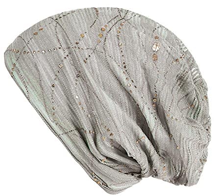 Zhiyao Klassische Beanie Mütze mit Strass Nieten Slouch Longbeanie Chemo Cancer Mütze Muslimisches Kopftuch Unisex