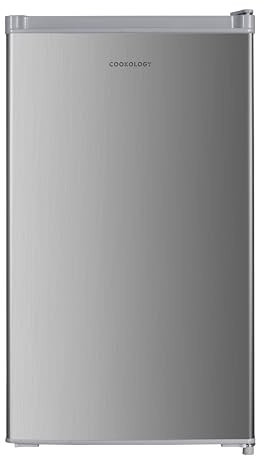 Cookology 80L Freestanding Under-Counter Fridge - Ice Box - Silver | Adjustable Temperature Control & Legs - Reversible Door - Ice Box