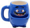 Dekohelden24 Kaffeebecher Kaffeetasse mit Keksfach aus Keramik - Motiv: blaues Monster - Größe: ca. H/Ø: 10 x 7 cm/Fassungsvermögen: 300ml