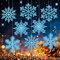 MIAHART 40 Stück Blaue Schneeflocken-Ornamente, 4 Zoll, Blauer Kunststoff, glitzernde Schneeflocken-Ornamente für Christbaumschmuck, Winter, Hochzeit, Weihnachtsfeier, Zubehör
