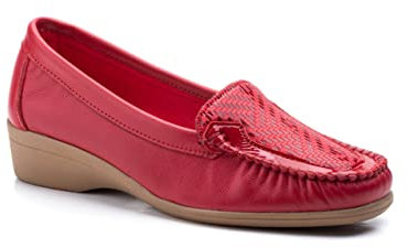 Mocassins Femme en Cuir ou Daim Chaussures Confortables orthopédiques Wide fit Talon compensé ou Plateforme Fabriquées à la Main en Espagne, élégantes et Pas chères