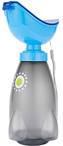 Wooauto Tragbares Mobiles Urinal Uriniergerät Notfall Auto-Urinal 600ml Kinderurinal Kunststoff Urinflaschen Reisen Camping Unterwegs Outdoor Auto Reise Mobile Toilette für Männer und Frauen,Blau