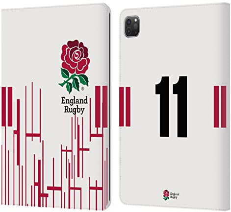 Head Case Designs Licenciado Oficialmente England Rugby Union Posición 11 Equipación De Jugadores 2022/23 Carcasa de Cuero Tipo Libro Compatible con Apple iPad Pro 11 2020/2021 / 2022