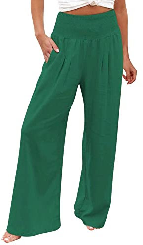 Pantalon Fluide 3/4 Femme Large Grande Taille Eté Décontractée Pantalon Large Jambe Sarouel Bohémien Harem Pants Pantalons Grande Taille Ample Fluide Pantalon Jean Hiver Loose Long Straight Panta