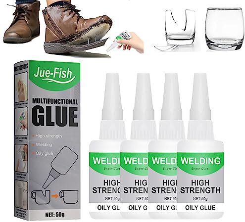 Jue-Fish Welding High-Strength Oily Glue - Universal Super Glue Gel, Instant Bonding, Strong Adhesion, Repairs Last A Long Time for Metal, Plastic, Wood, Ceramics, Leather, 50 Gram (4)