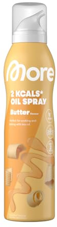 MORE 2 Kalorien Ölspray, 800 Sprühstöße, Geschmack: Butter, Pfannenspray zum Braten, Backen & Grillen