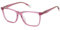 Zadig & Voltaire Quadratisch Cellulose acetate Brillen in Shiny Transparent Fuxia für Damen, Brille mit Sehstärke, optional mit Sonnenbrillen tönung oder Blaulichtfilter (Modell VZV379)