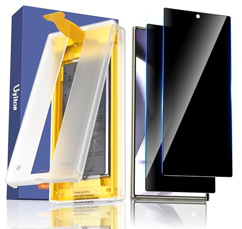 Uyiton Sichtschutz für Samsung Galaxy S24 Ultra Panzer Schutz Glas,30° Privacy Schutz,Fingerabdruck-ID Unterstützen 9H Vollständige Abdeckung Schutzglas, Anti-Spy Folie Einfache Installation