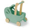 Moover Essential Dolls Pram for Toddlers, Assembly Required, Designed in Denmark from MDF, Push Along Toy, 18 Months +, 44 x 41 x 24 cm, Green and Natural Wood