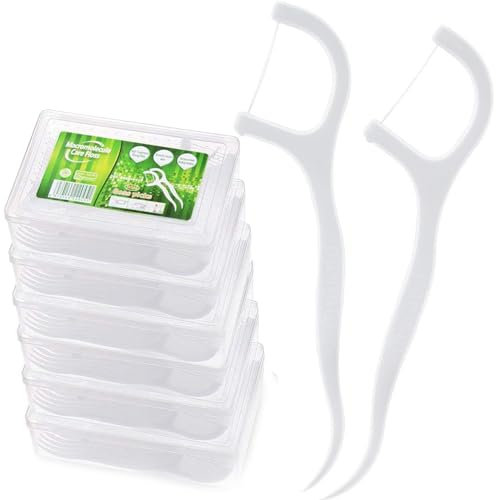 Xrten 300 Piezas Hilo Dental con Mango, Palillos de Hilo Dental Plástico, Dental Floss, Palillos para Limpieza de Dientes, para la Eliminación de Placa y Restos de Comida