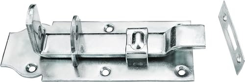 Connex Schlossriegel-60 x 160 mm-gekröpft-Mit Schließblech-verzinkt/Tür-Riegel/Klinke/Schiebeschloss/Griff zum Abschließen/Türschloss/Beschlag / DYB2206011, Blauverzinkt, 60 x 160 mm