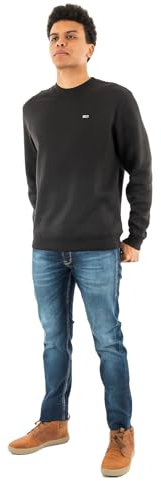 Tommy Jeans Men's Tjm Reg S Flag Crew Dm0dm20741 Pullover Sweatshirt, Black (Black), XXL