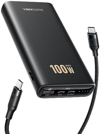Power Bank 100W 20000mAh Caricatore Portatile Caricatore USB C per PC portatili PD3.0 QC3.0 Batteria Esterna Carica Batterie Portatile per MacBook/iPhone/Samsung/Huawei/Xiaomi/iPad/Stream Deck ecc.