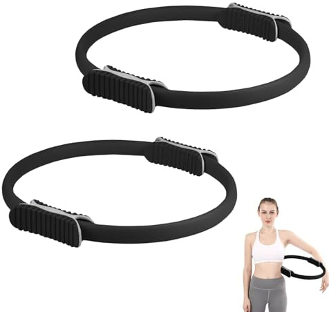 MAGIC SELECT Aro de Pilates para Entrenamiento - Anillo de Yoga con Doble Asa – Círculo Pilates Fitness de Resistencia y Flexibilidad - Aro mágico para piernas y Brazos.