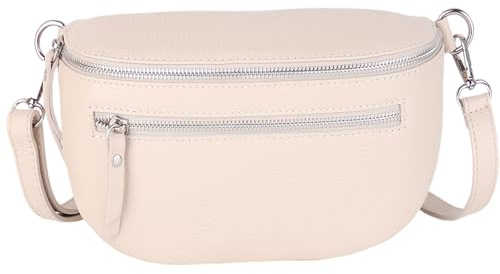 MIRROSI® Damen Bauchtasche Umhängetasche 27x14,5x8cm Damen, Made in Italy, aus Echtleder Tasche Echtes Leder, Brusttasche, Crossbody Bag aus echtem Leder