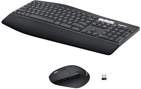 Logitech MK850 Performance Wireless Keyboard and Mouse Combo for Windows, macOS & ChromeOS, Bluetooth & 2.4 GHz USB Receiver, Full-Size Ergonomic Keyboard, Multi-Device, Cushioned Palm Rest – Graphite