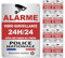 Panneau Alarme Vidéo Surveillance 24H/24 | Disuasif Anti-Cambriolage Maison, Commerce, Garage | Effet Métal, Résistant aux Intempéries. (Panneau Police)