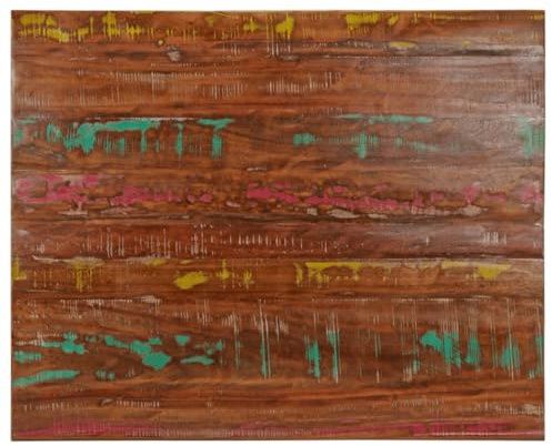 vidaXL Tischplatte, Holzplatte Rechteckig, Massivholzplatte für Tisch Esstisch Couchtisch, Ersatztischplatte, 110x80x2,5cm Altholz Massiv