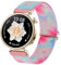 DEALELE Strap Compatible with Huawei Watch GT4 41mm / Garmin Venu 3S / 2S / Forerunner 265S / Fossil Women's Gen 6, 18mm Colored Elastic Nylon Loop Replacement Bands for Women Men, Pink flowers