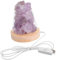 Garneck Aromatherapie-Steinlampe innenbeleuchtung innenraumbeleuchtung Wachs Schmelzen wärmer praktische Duftlampe Brenner ätherische öle Kristallstein-Duftlampe Zuhause Lampe Glas Violett