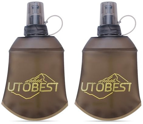 UTOBEST Lot de 2 bouteilles d'eau souples de 150 ml - Anti-fuite, pliable, en TPU de qualité alimentaire, sans BPA, faciles à nettoyer - Pour randonnée, cyclisme, escalade, marathon