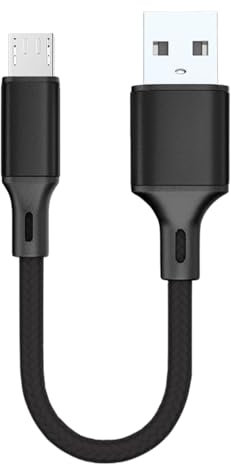 pluX Short Micro USB Cable, USB to Micro USB Triple Fast Charger Cable, Compatible with TV Stick,Chromecast, Power Bank, Android Phone, 0.65FT