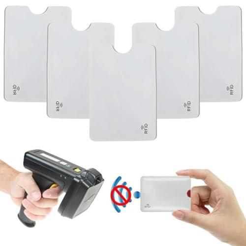 5 x RFID Schutzhüllen für Kreditkarten, TÜV Geprüfte EC Karten Schutzhülle & NFC Blocker, vor Datendiebstahl Schutz Hülle Kreditkarte Personalausweis EC-Karte Bankkarte, Weiß