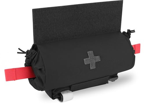 PETAC GEAR Taktische Erste-Hilfe-Abwurftasche, mikromedizin. Trauma-Roll-Up-Abwurftasche EMT IFAK Unterbauch-Tragetasche mit Klettverschluss (BK)