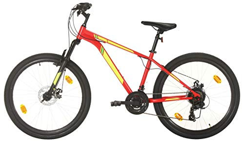 ShGaxin Mountainbike 21 Gang 27,5 Zoll Rad 38 cm, Fahrrad, Mountain Bike,Rot