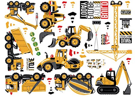 VICASKY 5stücke Cartoon-lkw-wandaufkleber Für Kinderzimmer Abnehmbar Aus Hochwertigem Pvc Diy-wanddeko Für Spielzimmer Und Kindergarten
