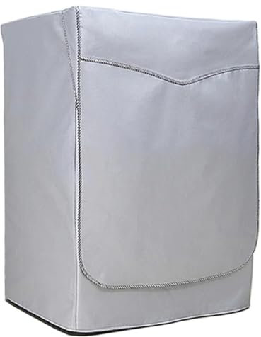 Washing Machine Cover 2pcs Fully Automatic Roller Washer Washing Machine Waterproof Cover Dryer Polyester Silver(M(60x55x85cm)