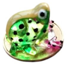 Frosch Mini Glasfigur/Grün - Handgefertigte Dekofigur aus Glas