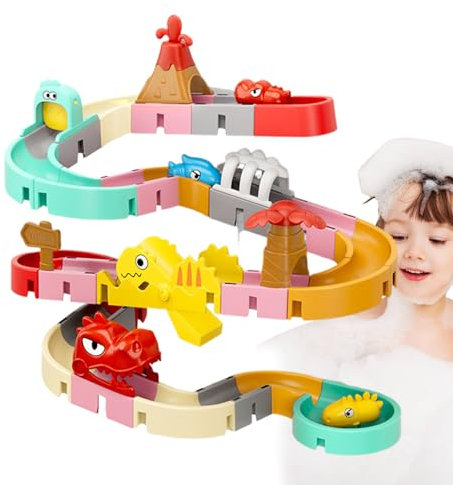 Badewasserkugel Track - Babyrutsche Spielzeug, Badewanne Saugerbecher | Interaktive Badewanne Gleisspielzeug mit rollenden Bällen für Kleinkinder im Alter von 4 bis 8 Jahren, kreativer Duschwellwasser