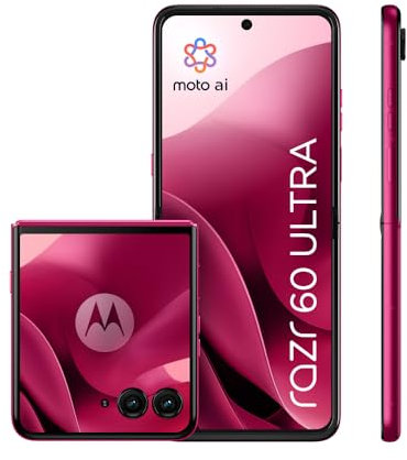 Motorola razr 60 ultra, Pantone Cabaret, Moto AI Flip Smartphone, Dual Display, 50MP Triple Camera with Co2 Offset