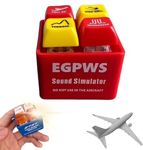 Yately Pilot- und Crew-Alarm-Schlüsselanhänger EGPWS-Warnsignal-Simulator, beleuchtete Tasten mit LED-Leuchten, Schlüsselanhänger für Luftfahrtbegeisterte.(Red)
