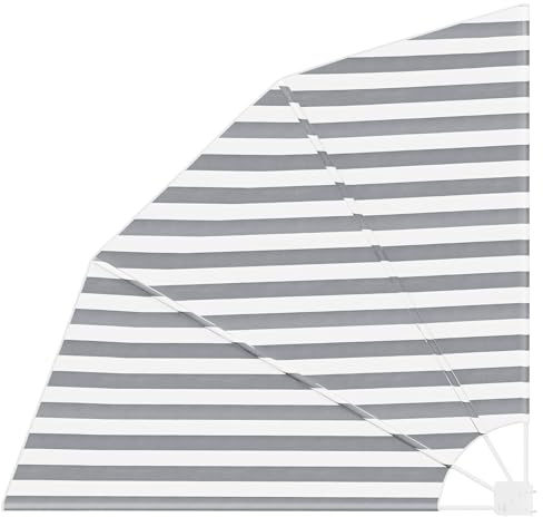 vidaXL Balkon Sichtschutz Anthrazit und Weiß 140 x 140 cm Stoff, Verstellbarer Sichtschutz, Faltbarer Sonnenschutz, pfiffiger Gartenraumteiler, UV-Schutz für Terrasse oder Balkon