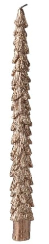 Spitzkerzen Tannenbaum Braun mit Glitter Ø 2,1 cm Höhe 25 cm - 2 Stück