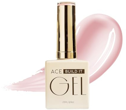 Ace Nail Store Build It Builder Gel, 23 ml, Self Levelling, LED/UV Cure, Clear/Pink/Nude (DOLLY)