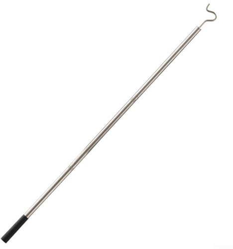 Verstellbare Edelstahl Teleskopstange 85–134 cm Kleiderstange Gardinenstange Deckenreichstange mit S-Haken für Kleidung Pflanzen Dekoration Innen- und Außenbereich Silber
