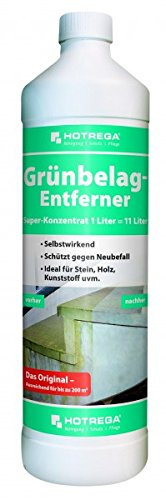HOTREGA® Grünbelag-Entferner 1:10 Super-Konzentrat 1 l - Säure- und chlorfreier Spezialreiniger selbsttätig + nachhaltig