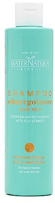 Maternatura, Sebo-Regulierendes Shampoo mit Kelp-Algen, normalisiert die Aktivität der Talgdrüsen, reinigt die Kopfhaut sanft, Bio Beauty-Routine für fettige Haut und Haare, Made in Italy - 250 ml