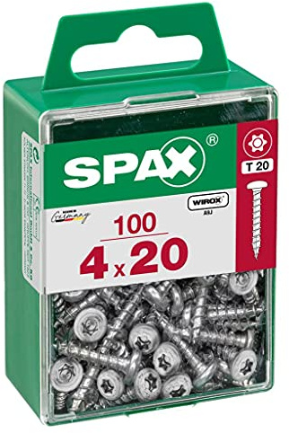SPAX Rundkopfschrauben, Stahl, 20 x 4 mm, 100 Stück