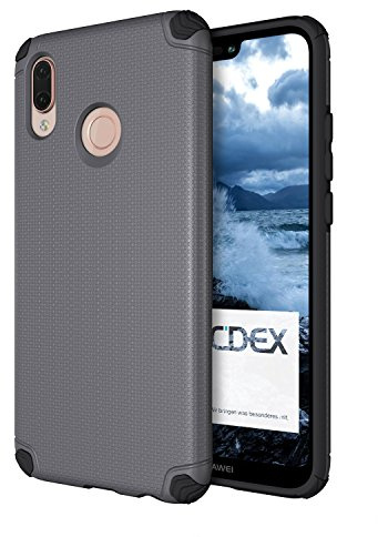 doupi Ultra Armor Custodia per Huawei P20 Lite, Anti Scivolo Design Protzione Posteriore Bumper Cover, Grigio