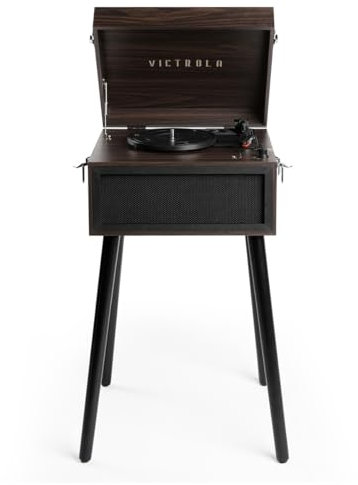 Victrola VTA-75-ESP Liberty 5-in-1 Turntable Music EntertainmentCenter mit Bluetooth Wireless FM Radio USB Recorder Holz (Espresso)