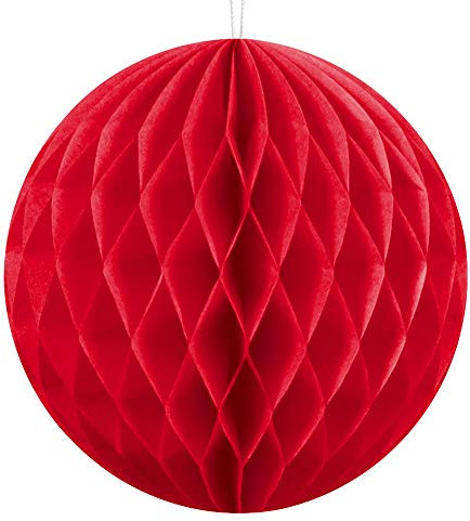 Wabenball 10cm, 20cm oder 30cm viele Farben Honeycomb Wabenbälle aus Seidenpapier (Rot, 10cm)