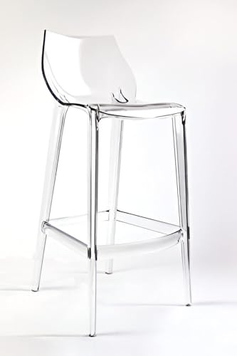 Mahi Mahi - Sgabello trasparente cucina in policarbonato - H66 - Set 2 pezzi Neutro