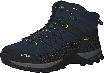 CMP Rigel Mid Outdoorschuh Herren Schuhe Stiefel Outdoor Wandern Trekking Velourleder/Textil-Kombination Uni, 3Q12947, 08mf Blue Ink Yellow Fluo, 41 EU